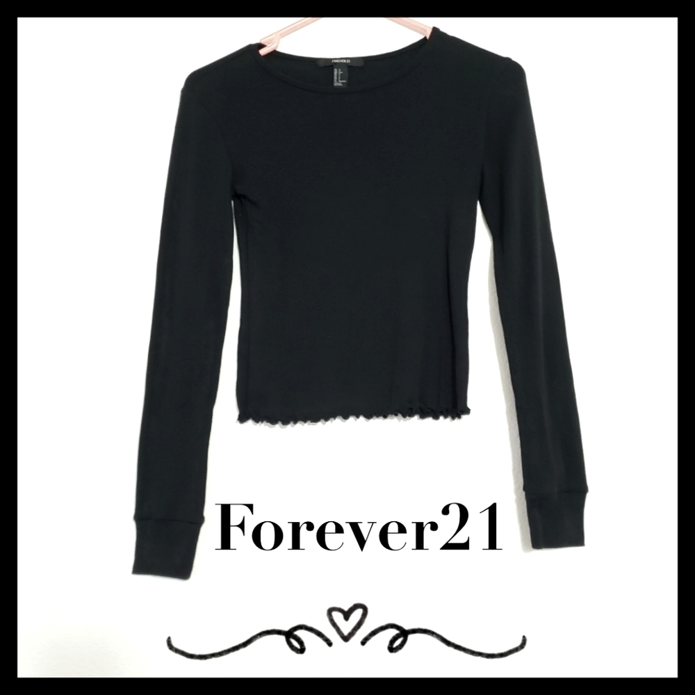 $  (3/$15) Forever21:Size:S/Black longsleeve top